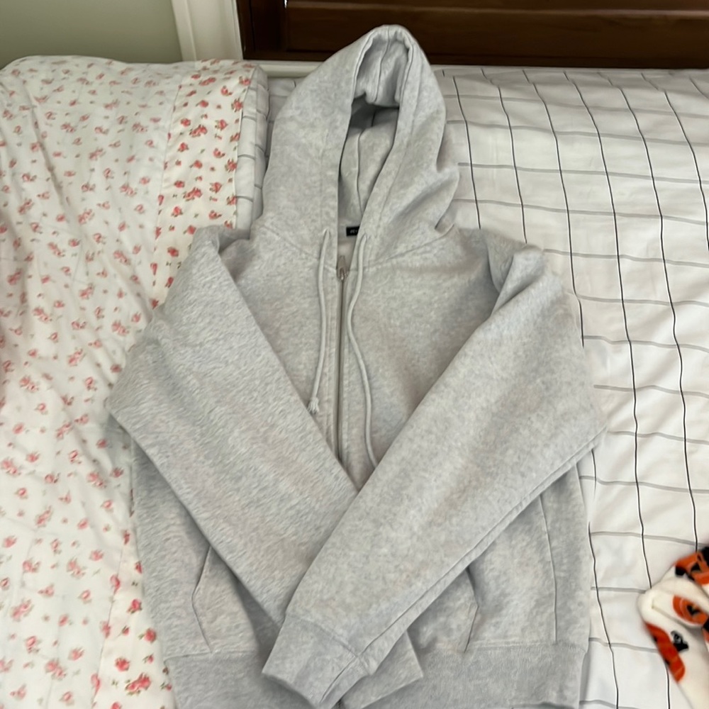 Brandy Melville Gray Zip Up Christy Hoodie